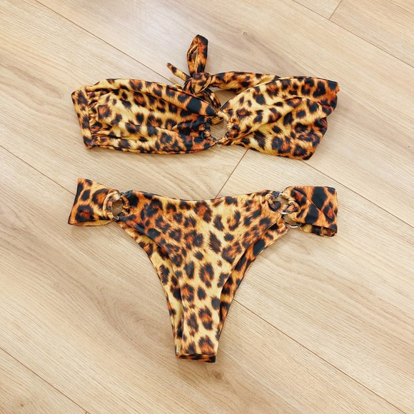 NEW Joues De Sable Hanna Leopard Print Bikini Size S - Picture 2 of 5